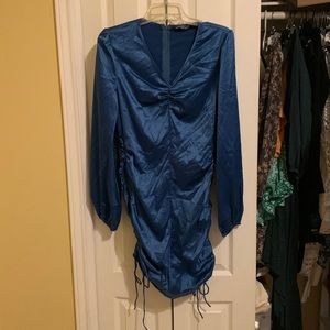 Satin shein ruched dress